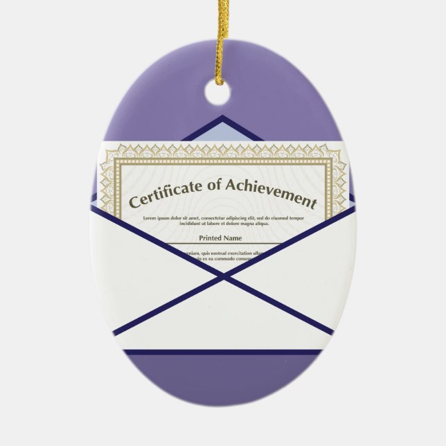 Certificate in Envelope Vector Ceramic Tree Decoration (Front)