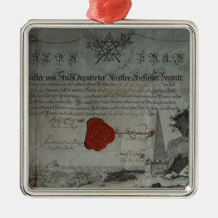 Certificate issued by the Worshipful Master Metal Tree Decoration