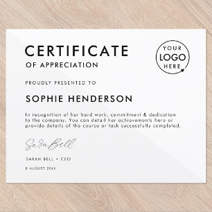 Certificate   Modern Business Logo Award Template