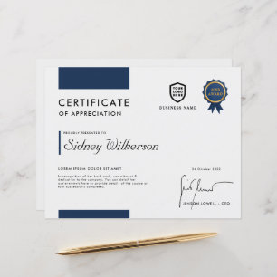 Certificate Modern Business Logo Award Template
