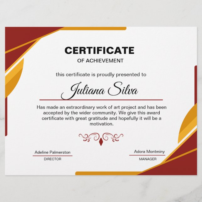 Certificate of Acheivement Template Flyer (Front)