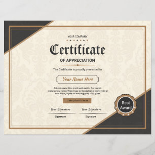 Certificate Of Appreciation