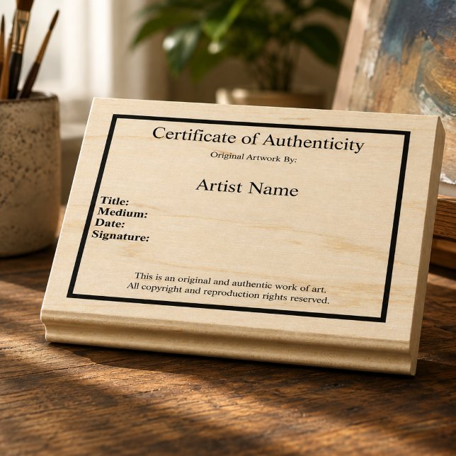 Certificate of Authenticity Art Template Rubber St Stamp (Creator Uploaded)