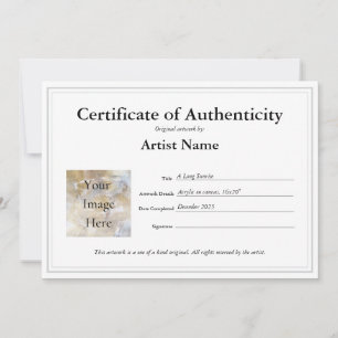 Certificate of Authenticity Fill In Template