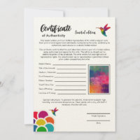 Certificate of Authenticity Limited Edition Print