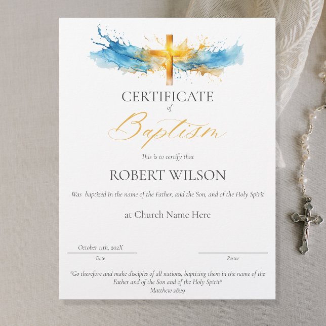 Certificate of Baptism, Christening Certificate (Creator Uploaded)