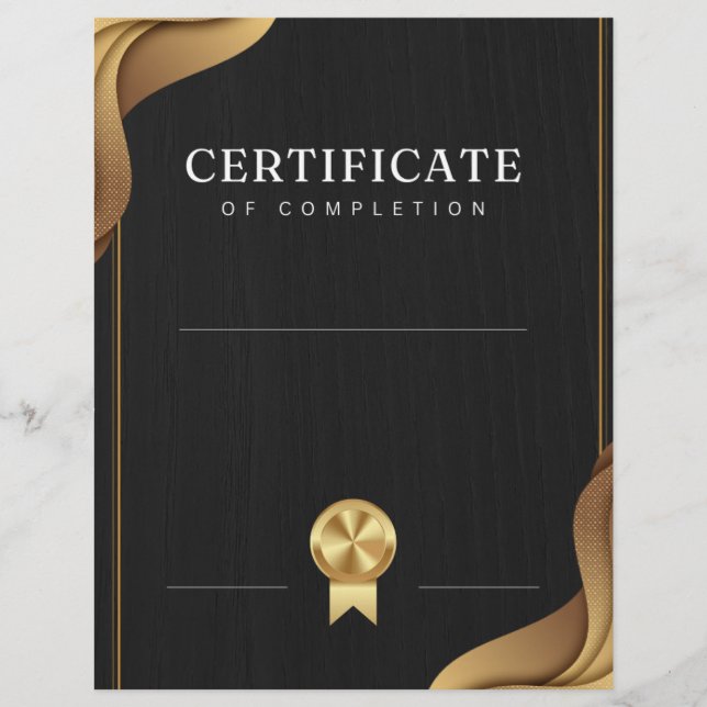 Certificate of Completion (Front)