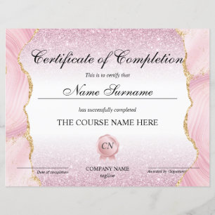 Certificate of Completion Award Course Completion