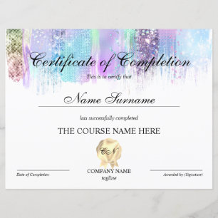 Certificate of Completion Award Course Completion