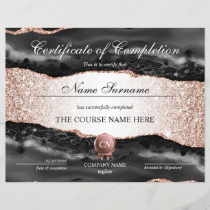 Certificate of Completion Award Course Completion