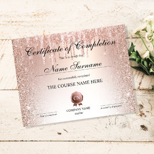 Certificate of Completion Award Course Completion