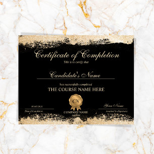 Certificate of Completion Award Course Completion