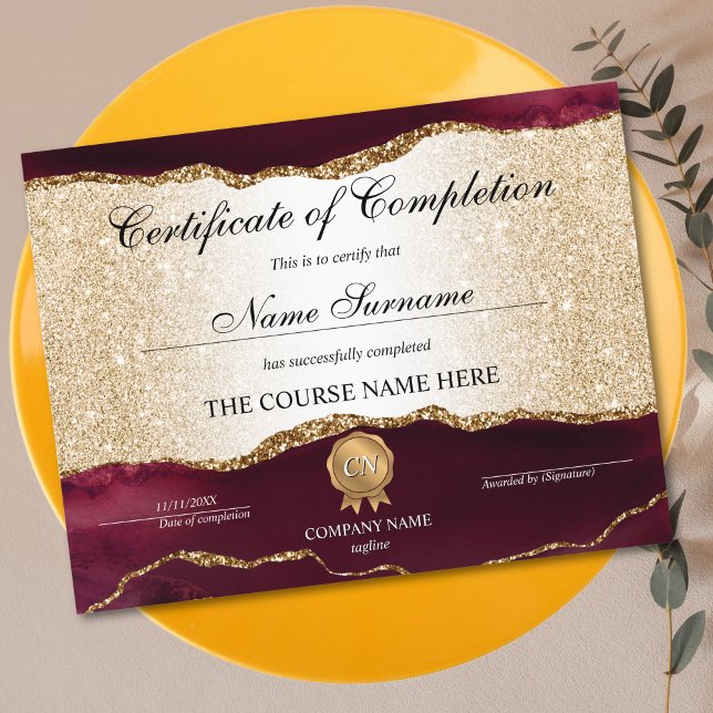 Certificate of Completion Award Course Completion (Creator Uploaded)