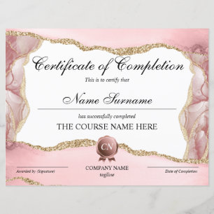 Certificate of Completion Award Course Completion