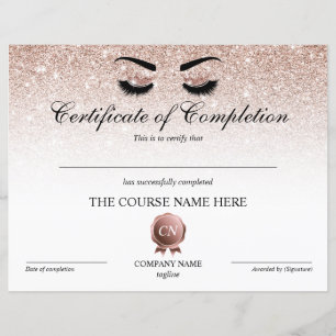 Certificate of Completion Award Course Completion