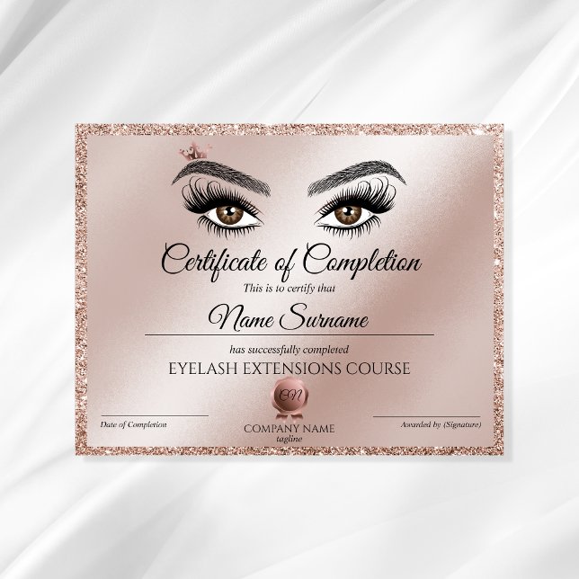 Certificate of Completion Award lashes Course (Creator Uploaded)