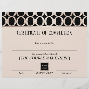 Certificate of Completion Award Luxury Gold