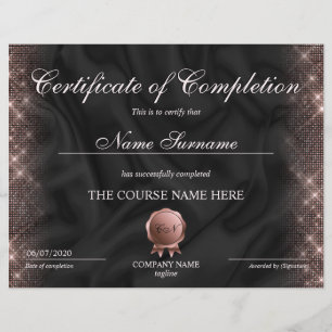 Certificate of Completion Award Makeup lash Course
