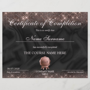 Certificate of Completion Award Makeup lash Course
