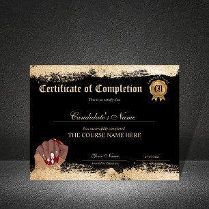 Certificate of Completion Award Nails beautyCourse