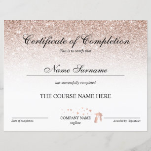 Certificate of Completion Award Spray Tans Course
