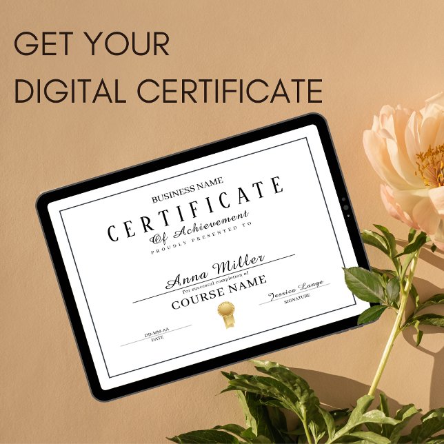 Certificate Of Completion Awards Black And White Poster (Certificate Of Completion Awards Black And White Poster)
