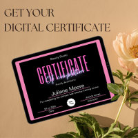Certificate Of Completion Awards Pink And Black