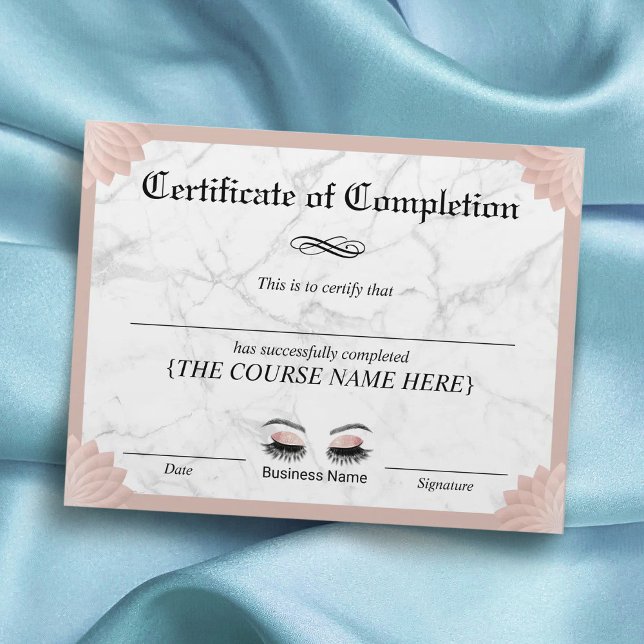 Certificate of Completion Eyelash Salon Award (Creator Uploaded)