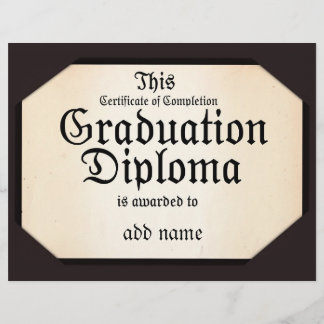 Certificate of Completion Graduation Diploma Flyer