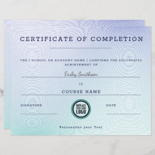 Certificate of Completion Modern Moiré Effect
