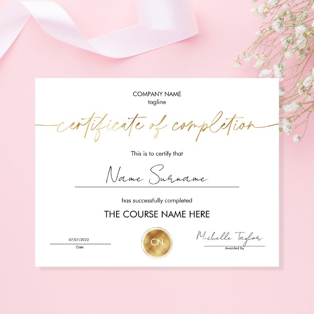 Certificate of Completion Participation Diploma (Creator Uploaded)