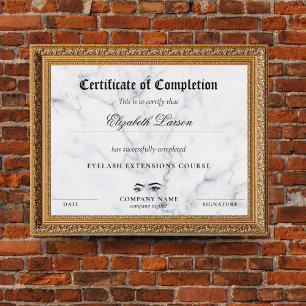 Certificate of Completion Proficiency Marble Theme