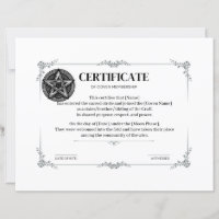 Certificate of Coven Membership