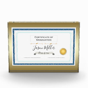 Certificate of Graduation Photo Block