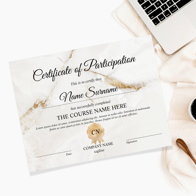 Certificate of Participation Award Course  (Creator Uploaded)