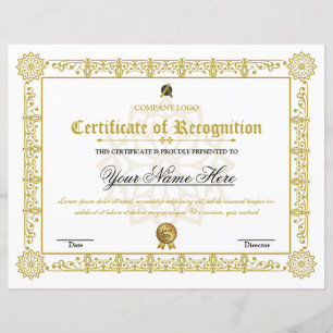 Certificate Of Recognition