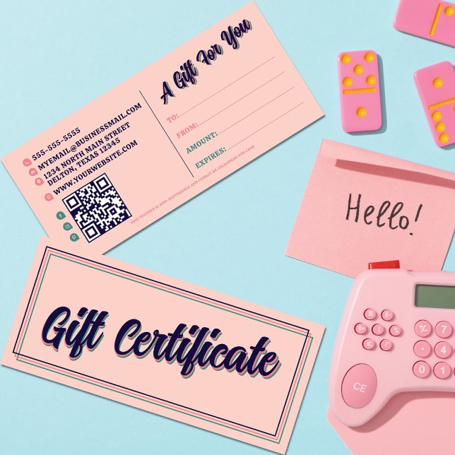 Certificate Retro Typography Business Gift Card (Creator Uploaded)