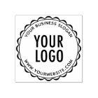 Certificate Seal Logo Rubber Stamp Round Scalloped