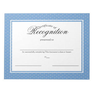 Certificates of Recognition Notepad