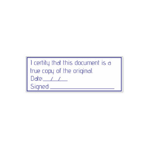 Certification of Document as True Copy Self-inking Stamp