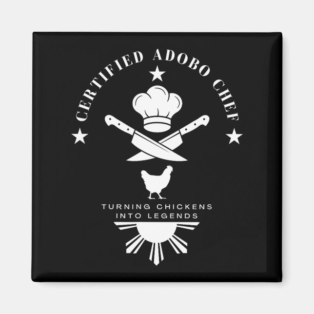 Certified Adobo Chef New Filino Graphics Statement Magnet (Front)
