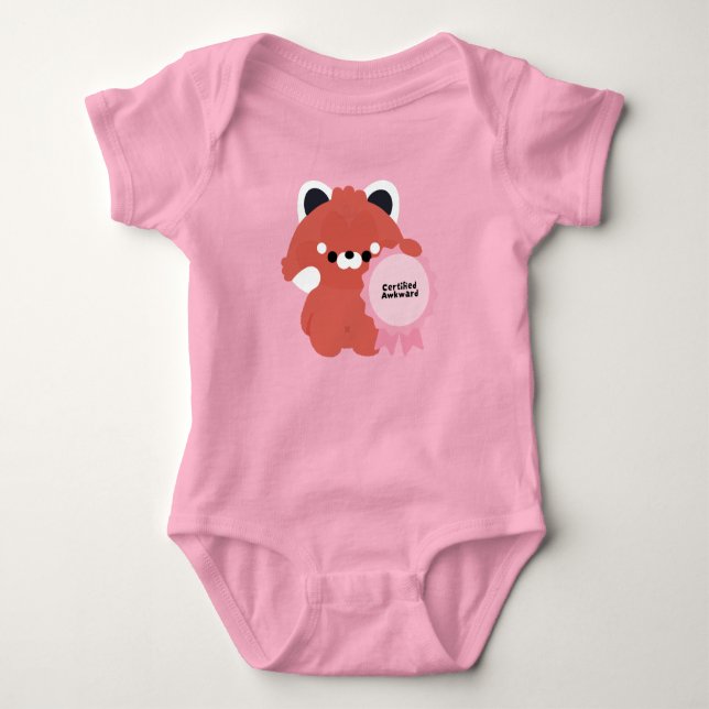 Certified Awkward Red Panda Baby Bodysuit (Front)