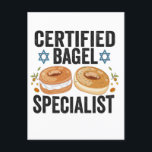 Certified Bagel Specialist Funny Jewish Hanukkah  Postcard<br><div class="desc">hanukkah, passover, yiddish, chanukah, jewish, menorah, jew, gift, birthday, bagel</div>