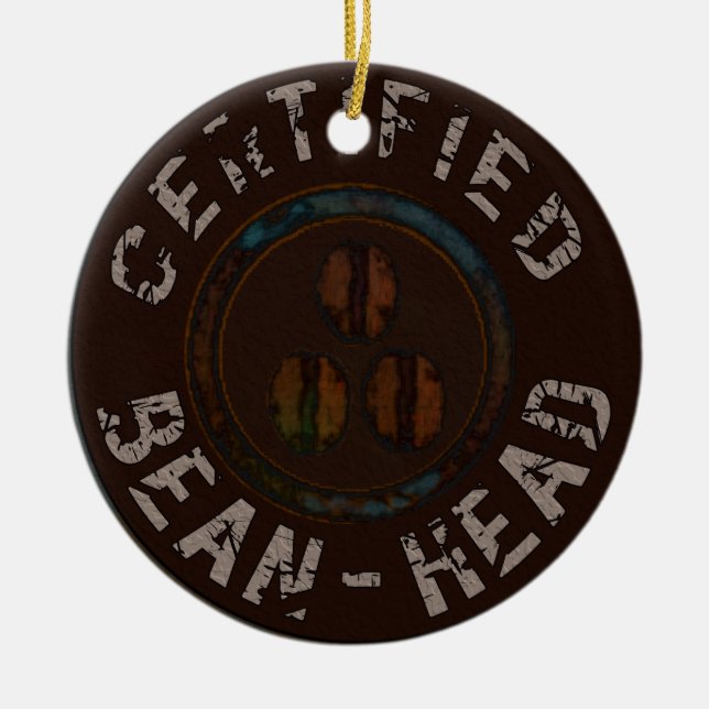 Certified Bean-Head Gifts Ceramic Tree Decoration (Front)