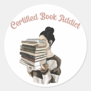 Certified Book Addict Classic Round Sticker