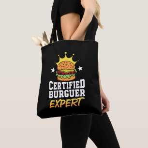 Certified Burger Expert Hamburger Handdrawn Burger Tote Bag