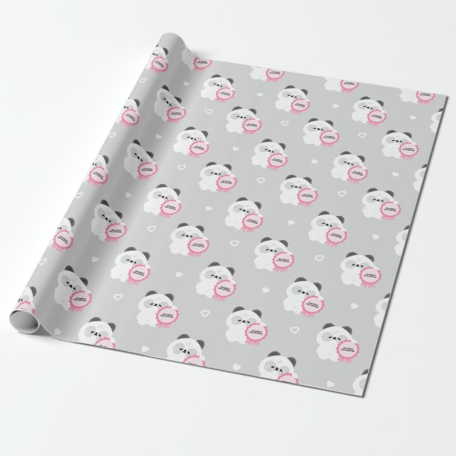Certified Burnt Out Panda Wrapping Paper (Unrolled)
