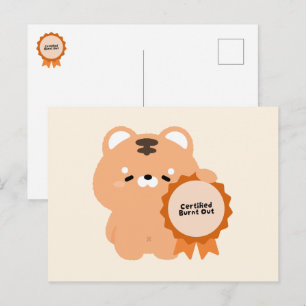 Certified Burnt Out Tiger Holiday Postcard