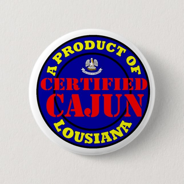 CERTIFIED CAJUN 6 CM ROUND BADGE (Front)
