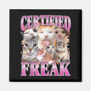 Certified cat graphic bootleg funny gen z humor magnet